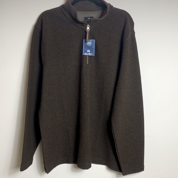 Wind River 1/4 Zip Cotton Blend Pullover Sweater Modern Fit Brown Size 2XL NEW - Picture 3 of 15